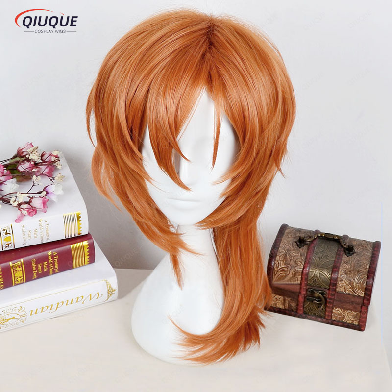 Anime Cosplay Orange Hair - Chuya Nakahara Chuuya peluca corta rizada