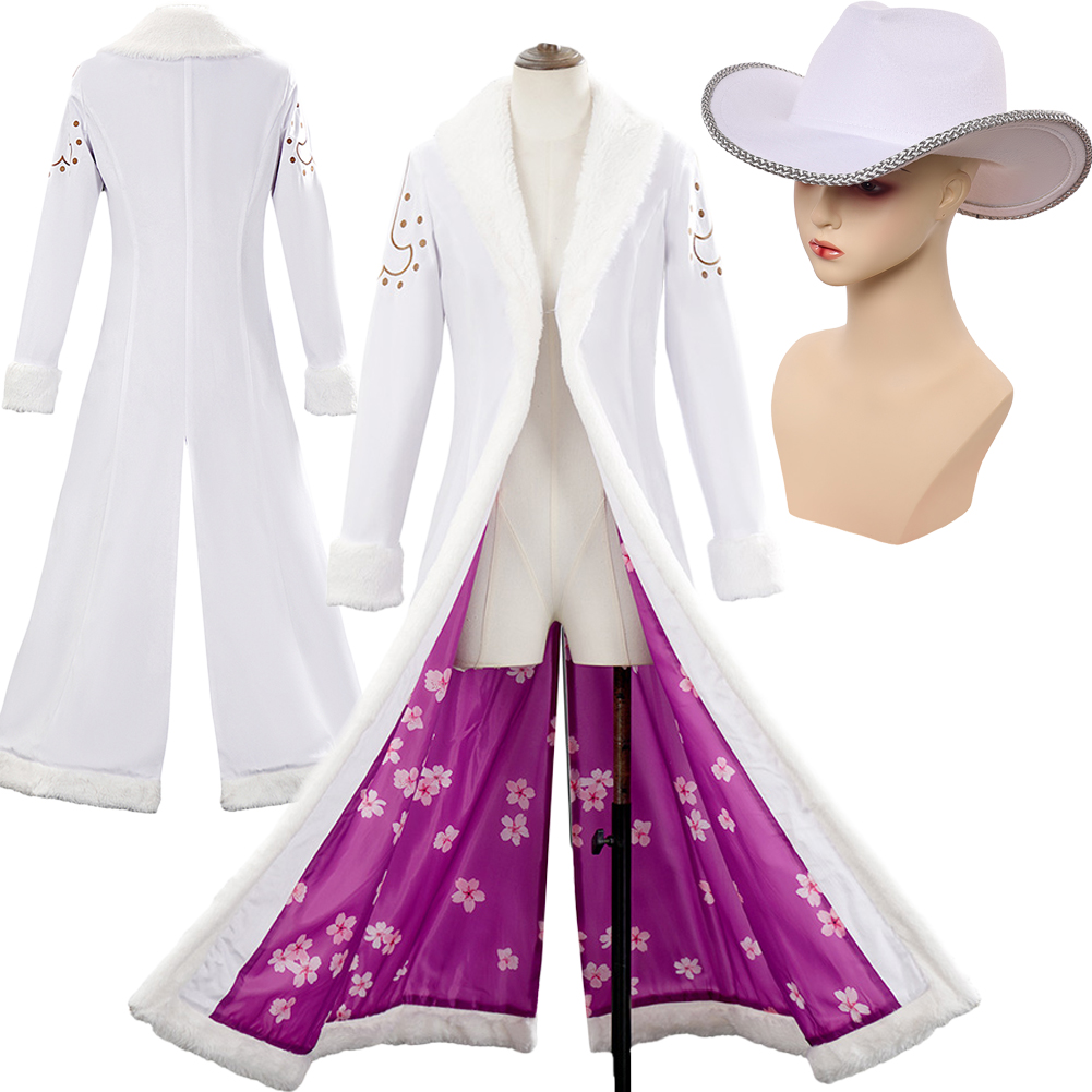 Anime Cosplay Nico Robin - Disfraz de Nico Robin, disfraz blanco,