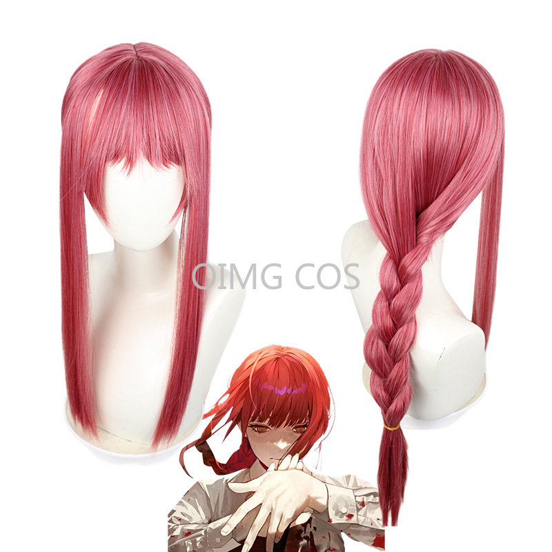Anime Cosplay Orange Hair - Anime motosierra hombre Makima Cosplay peluca