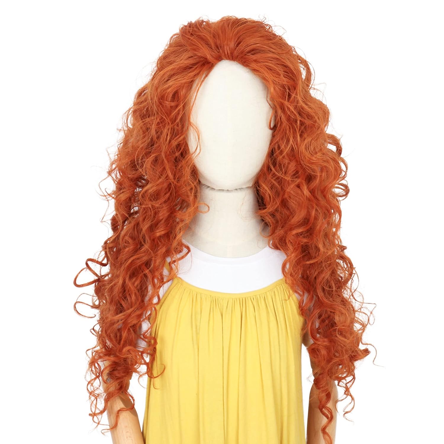 Anime Cosplay Orange Hair - Peluca Larga Rizada Naranja para Cosplay