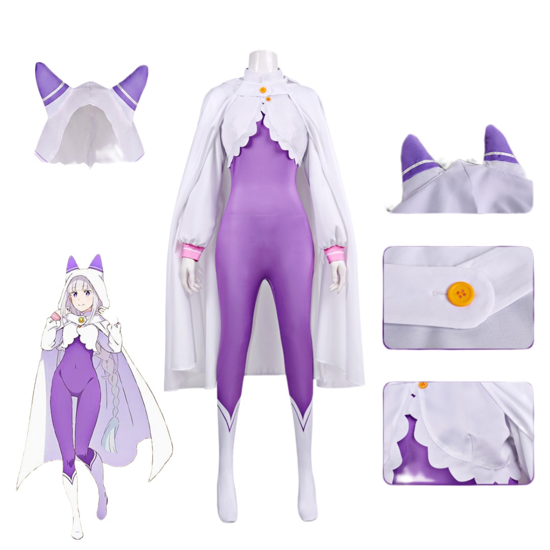Anime Cosplay Re Zero - Disfraz de Cosplay de Emilia de
