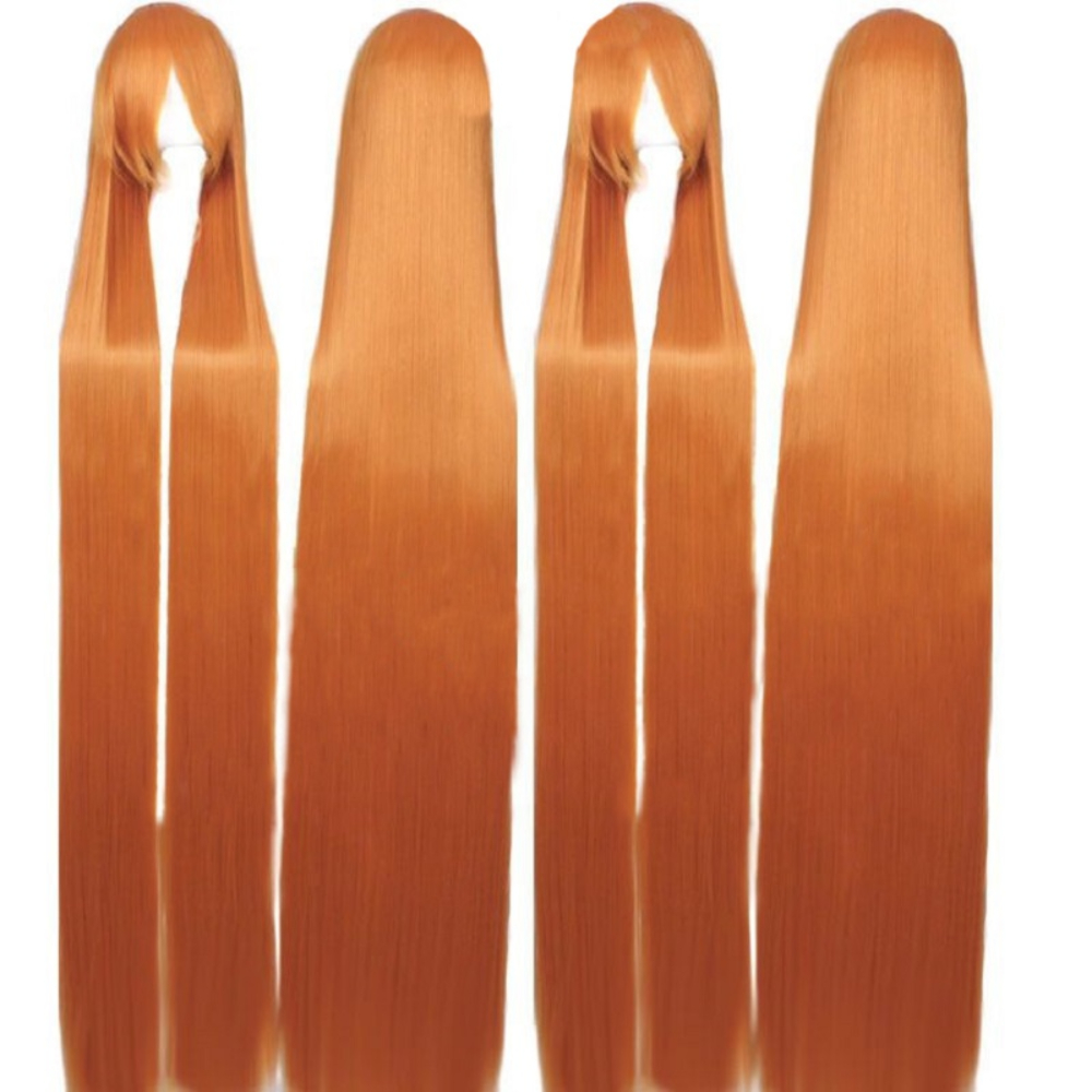 Peluca de cabello sintético pa - Anime Cosplay Orange Hair reseña y precio