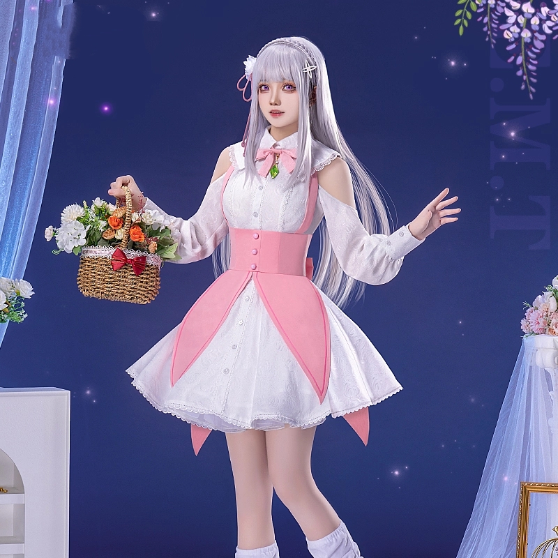 Disfraz de Cosplay de Emilia d - Anime Cosplay Re Zero reseña y precio