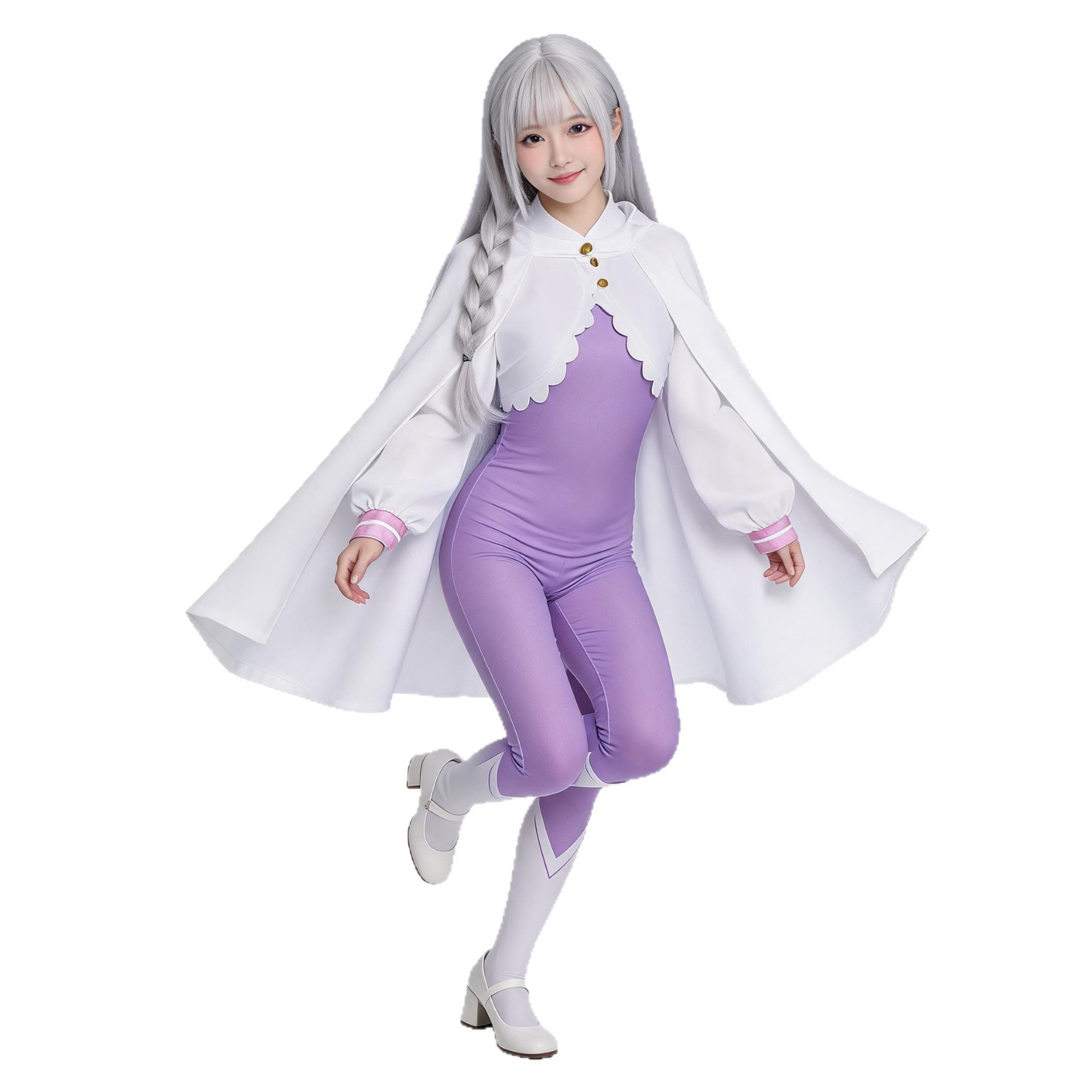Disfraz de Emilia, peluca de c - Anime Cosplay Re Zero reseña y precio