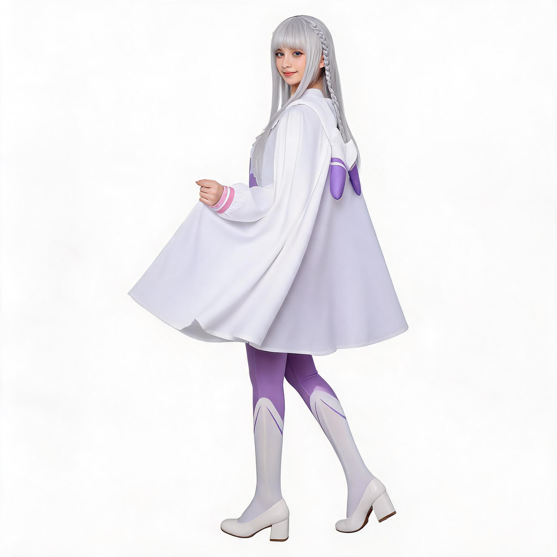 Disfraz de Emilia, peluca de c - Anime Cosplay Re Zero reseña y precio