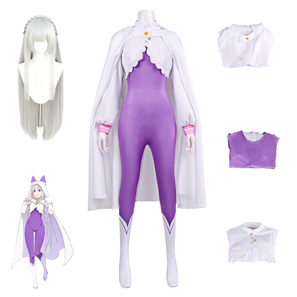 Disfraz de Cosplay de Emilia T - Anime Cosplay Re Zero reseña y precio